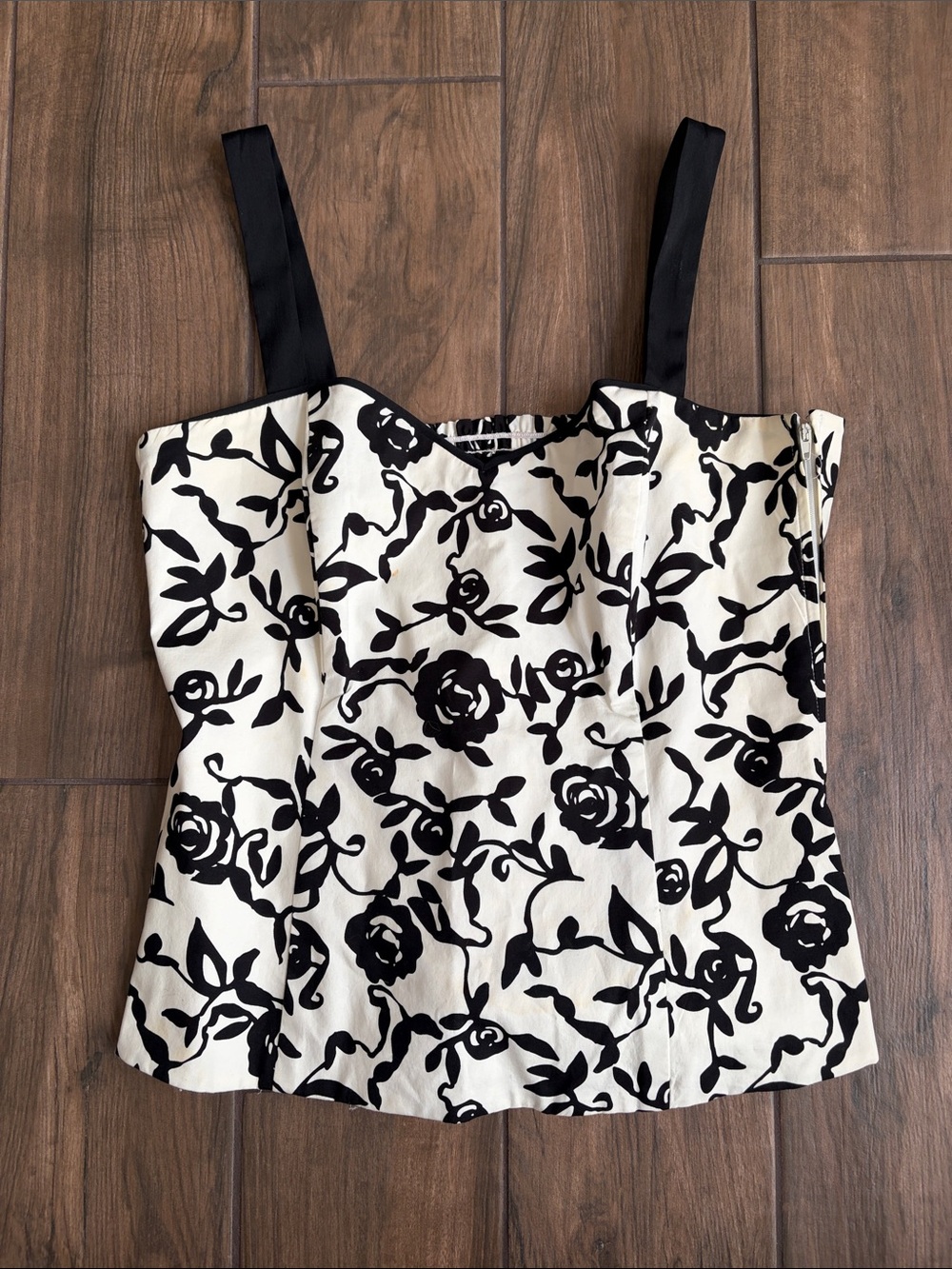 Black & White Floral Tank Top